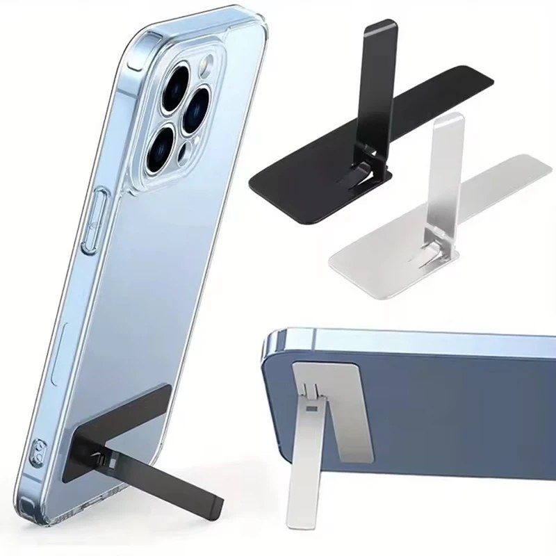 2-Piece Ultra-Thin Mini Phone Kickstand – Universal Metal Folding Desktop Mobile Stand