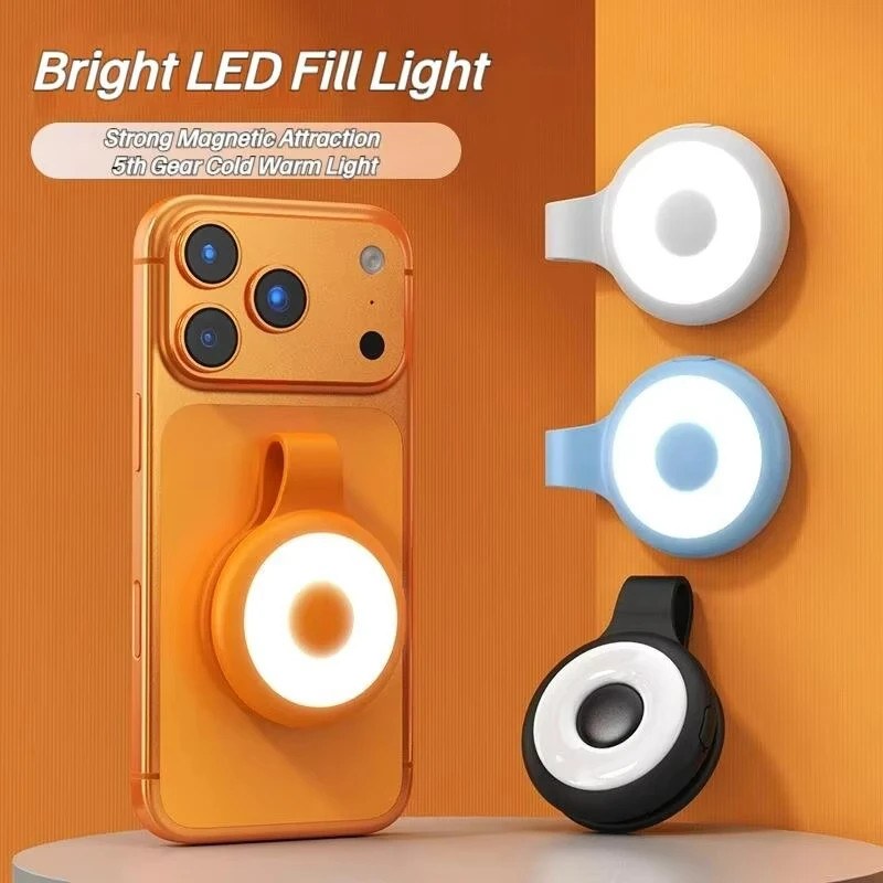 Magnetic Selfie Ring Light for Smartphones – Portable Mini LED Fill Light for Photos & Videos