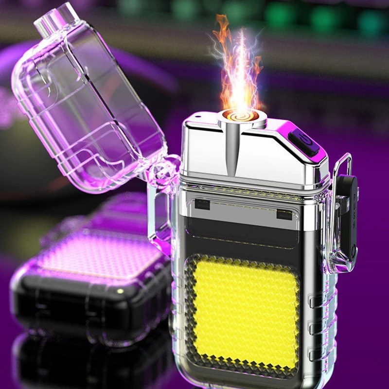 Rechargeable Electric Lighter with LED Light | Windproof Portable Lighter