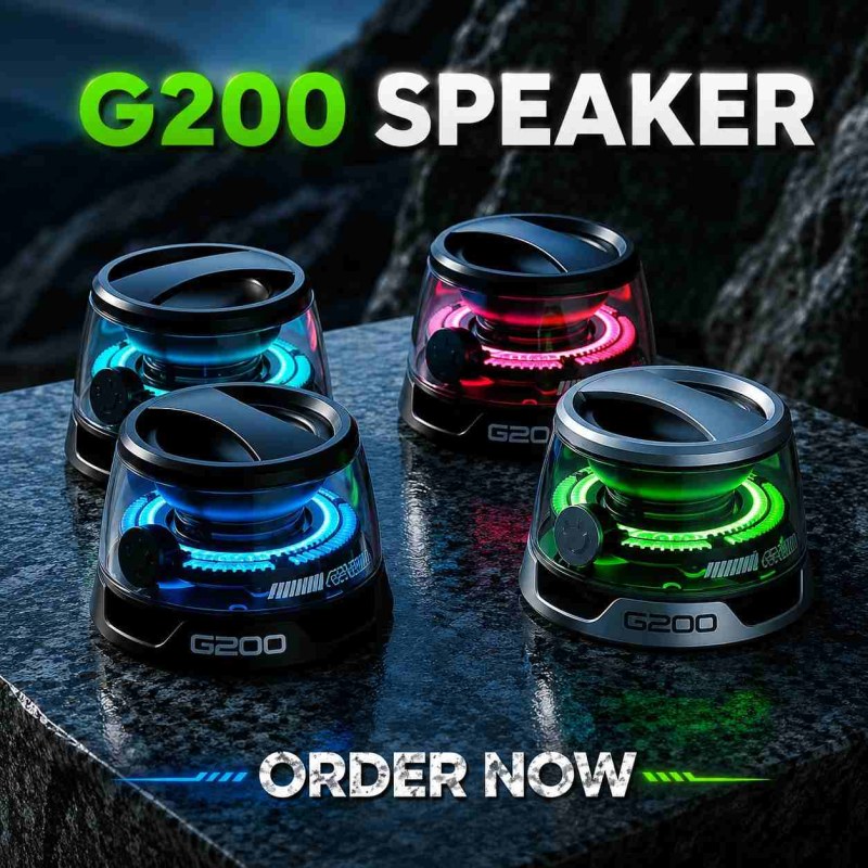G200 Mini Portable RGB Wireless Bluetooth Speaker with Strong Magnetic Base