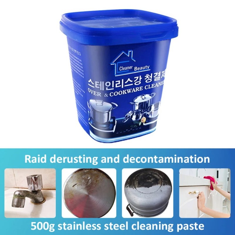 Powerful Stainless Steel Cleaning Paste – Kitchen Grease, Stain & Rust Remover