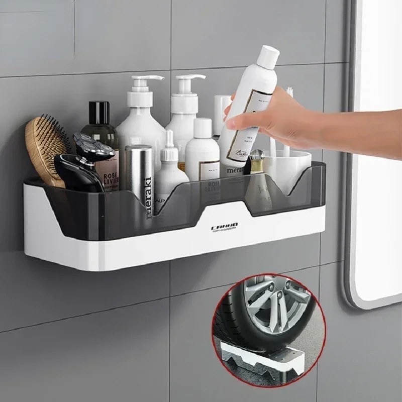 Wall Mount Bathroom Shelf Organizer – Space-Saving Shower & Bathroom Storage Rack