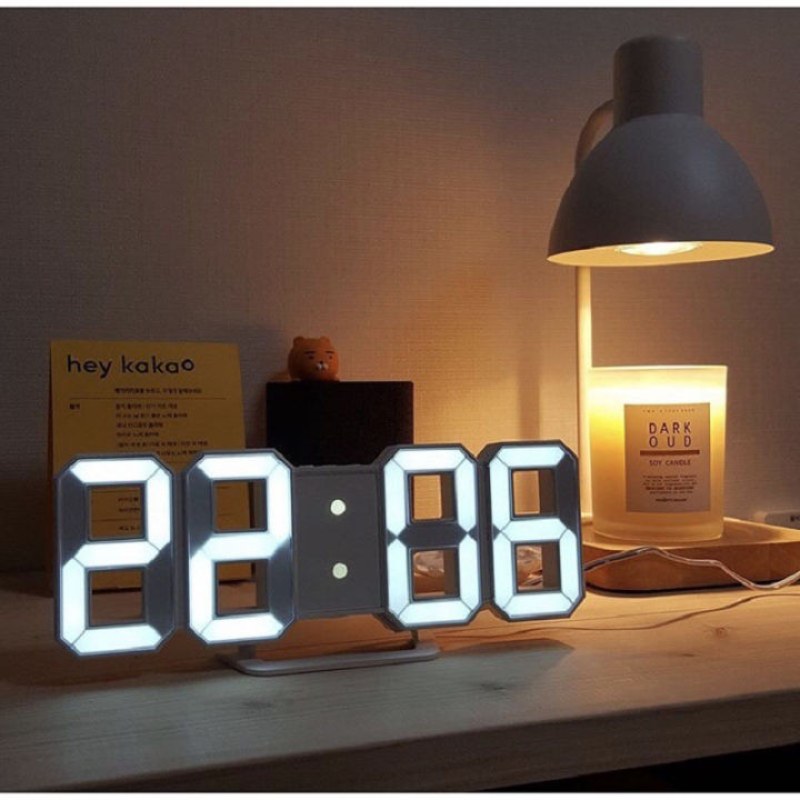 3D LED Digital Wall Clock with Night Mode – Adjustable Desk & Wall Clock