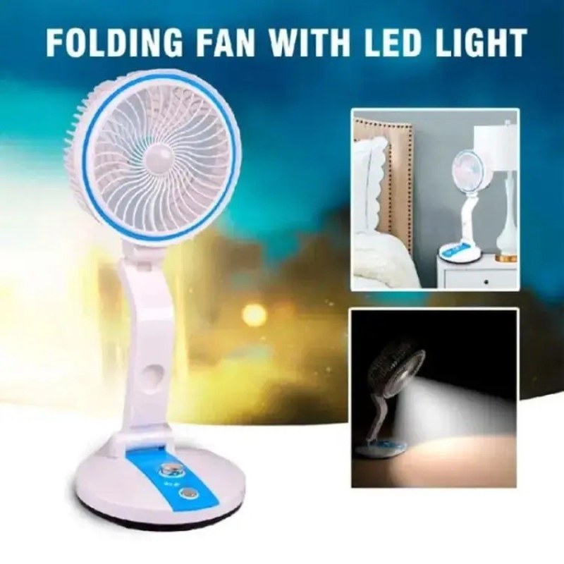LR-2018 Portable Table Fan with LED Light | Rechargeable Mini Desktop Fan