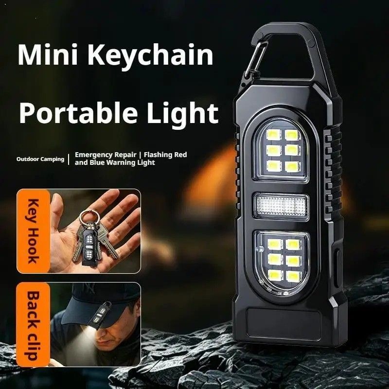 USB-C Rechargeable Keychain Flashlight | COB LED Pocket Work Light